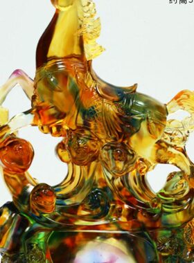 总经理董事长办公室风水摆件琉璃水晶马工艺品招财开业礼品贺礼