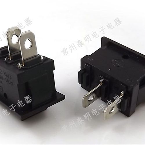中讯zx 黑色小船型船形开关翘板电源开关2档2脚 KCD1-101 15*21mm - 图2
