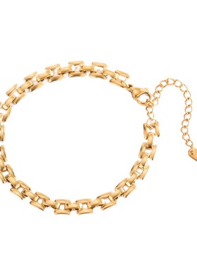 新款欧美跨境镂空钛钢手链女小众设计高级感冷淡风T个性网红潮配