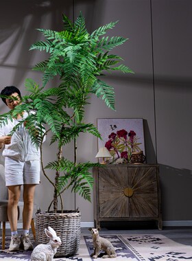 造型大型a仿真蓝色的花楹仿真树绿植盆栽假树植物室内客厅店铺造