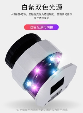 便携式放大镜30倍高清带灯刻度验钞鉴定字画印刷纺织品银元邮票