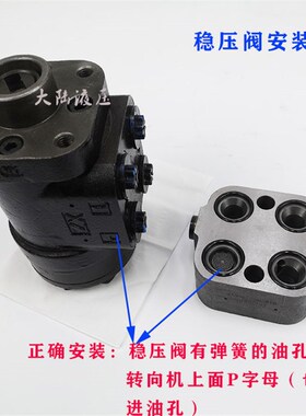 全液压转向机稳压阀块 转向泵稳定压力阀BZZ系列方向机加装控制阀