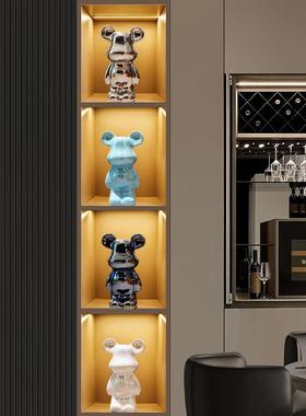 暴力熊摆件家居客厅轻奢酒柜电视柜装饰品景德镇陶瓷乔迁新居礼品