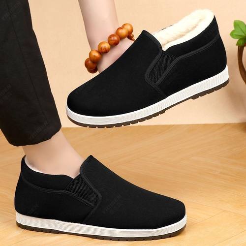 【下单立减50】老北京布鞋男冬季休闲加绒爸爸鞋加厚棉zy - 图0