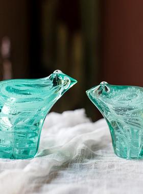 掬涵玻璃北极熊手工艺术品摆件桌面镇纸寓意礼物纯净水晶质感