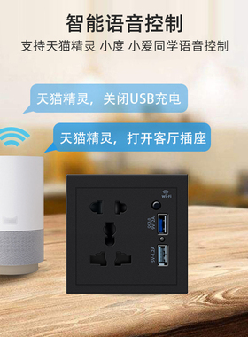 涂鸦wifi智能墙壁插座USB快充安全手机远程控制开关定时小爱声控