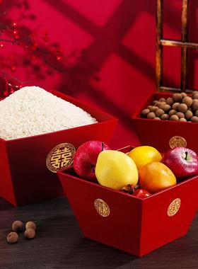 红色中式米斗结婚专用婚房布置卧室客厅创意摆件乔迁之喜装饰升斗