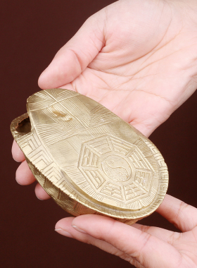 铜乌龟壳摇卦六爻工具易经用品八卦铜钱中式家居工艺品文玩龟甲