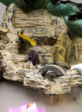 招财风水轮流水摆件 客厅办公室落地假山喷泉鱼缸加湿器开 业礼品