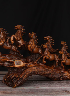 八骏雄风马摆件招财工艺品客厅电视柜摆设办公室桌面装饰开业礼品