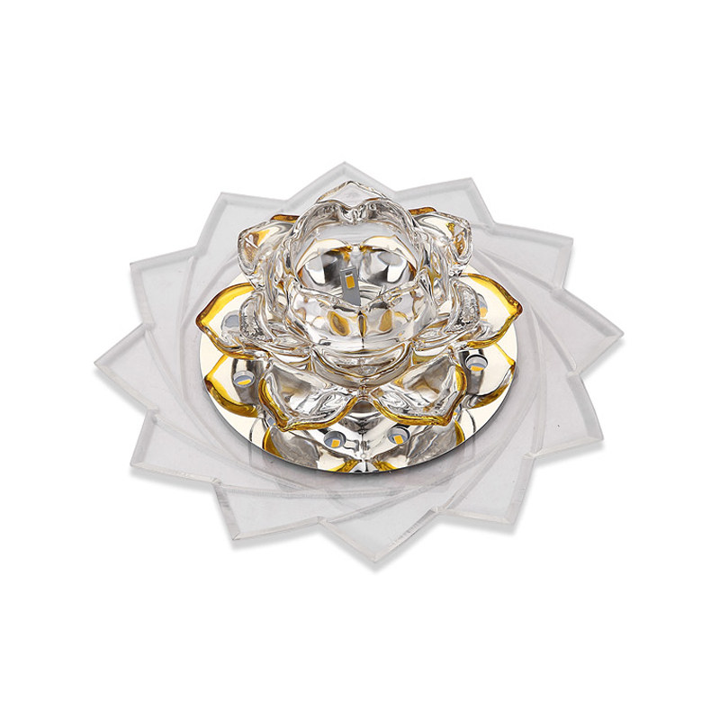 七彩莲花水晶过道走廊灯玄关入户门厅灯led客厅吊顶天花射灯筒灯,淘宝优惠券,粉丝福利购,淘宝优惠卷