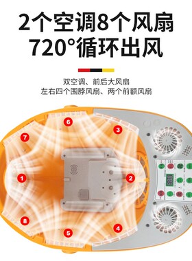 太阳能带风扇的安全帽男空调制冷双充电蓝牙降温工地夏防晒头盔灯