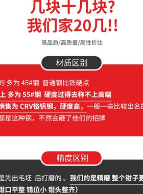 水口钳子斜口钳电子剪钳电工专用偏口钳工业级超硬平口模型剪进口