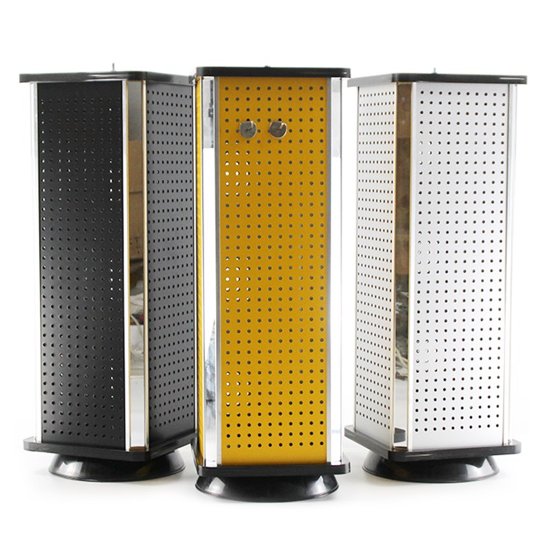 Perforated board style wall aluminum plastic plate desktop floor cabinet A perforated board jewelry hardware tool storage rotating exhibition