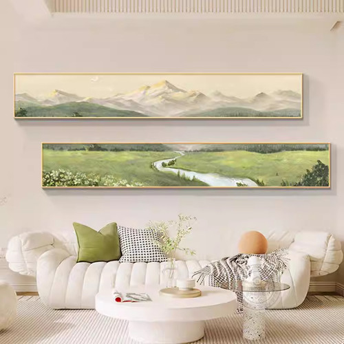 墨濯尘现代简约山水画客厅装饰画新中式风景挂画沙发背景墙画2联 - 图2