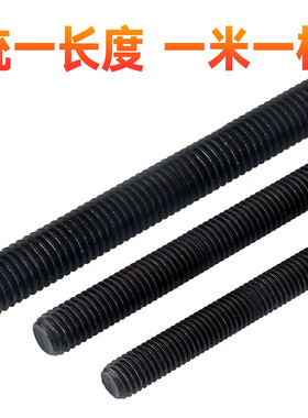 12.9级国标超硬全牙丝杆加硬螺栓螺丝螺杆1米长M6M8M10M16M30牙条