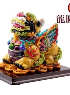 交趾彩陶貔貅精品摆件招财进w宝开业生日礼品办公室客厅摆件工艺