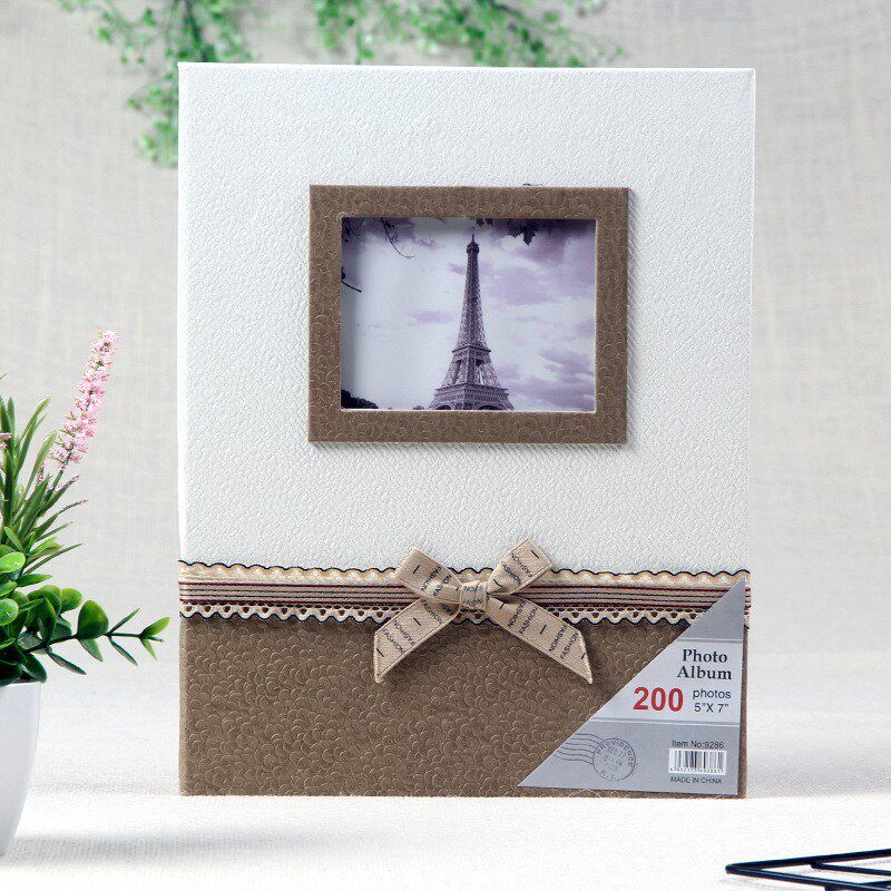 新款7寸相册200张特种纸面相册本办公影集复古风家庭插页式礼品册 - 图1