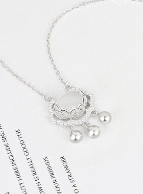 2024年新款g轻奢小众白玉髓祥云平安锁项链平女国潮复古情人节礼