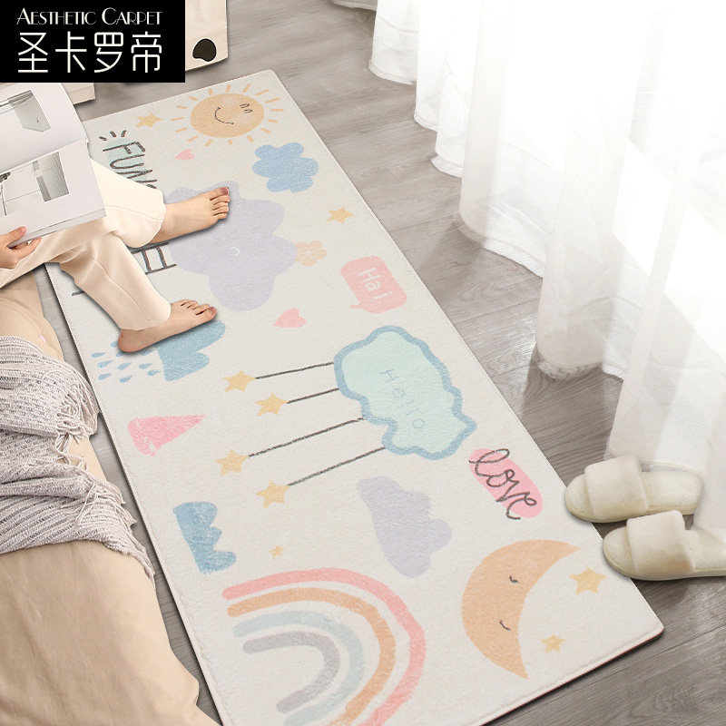 Long bedside carpet, living room carpet, bedroom thickened bedside sofa, coffee table blanket, foot pad, bay window floor mat, mirror front blanket