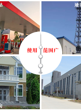 不锈钢避雷针屋顶室外防雷针接闪器别墅家用户外工业级支架热镀锌