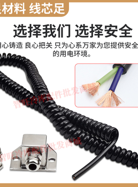 冷库门线缆推拉门弹簧线电动平移门螺旋线连接线高弹力铜芯伸缩线