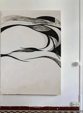 极简宅寂风客厅装饰画中式抽象民宿卧室挂画高级感沙发背景落地画