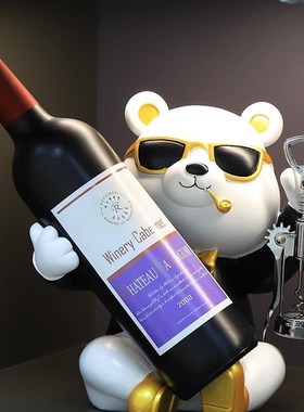 创意暴力熊高档轻奢红酒架摆件酒柜装饰品客厅电视餐柜家居饰品