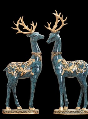 情侣鹿欧式房间卧室酒柜客厅装饰品摆件家居创意结婚礼物乔迁新居