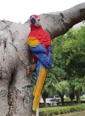 花园摆件田园树脂仿真金刚鹦鹉园林雕塑摆设工艺品庭院动物装饰品