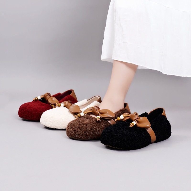 9728结懒人毛毛鞋女2025秋冬新款两穿休闲玛丽珍豆豆鞋,淘宝优惠券,粉丝福利购,淘宝优惠卷