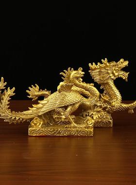 厂家 黄铜汉龙汉凤摆件 生肖龙 办公室礼品家居工艺品