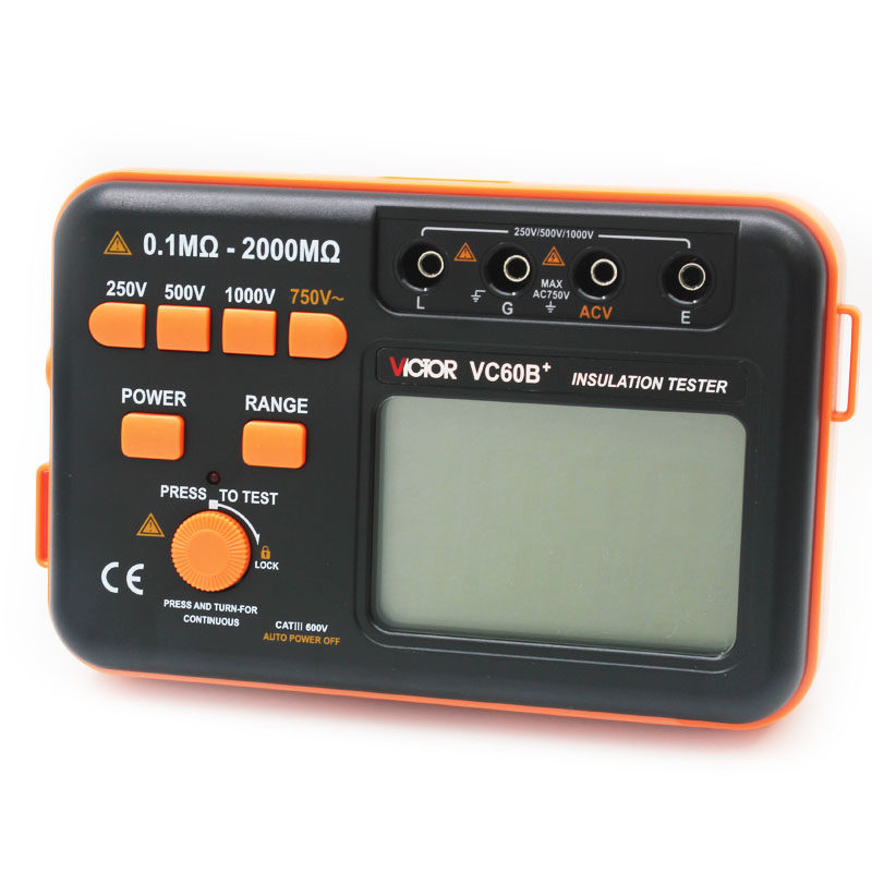 胜利VC60B+数字兆欧表电阻表绝缘电阻测试仪电工绝缘表250V 1000V - 图3