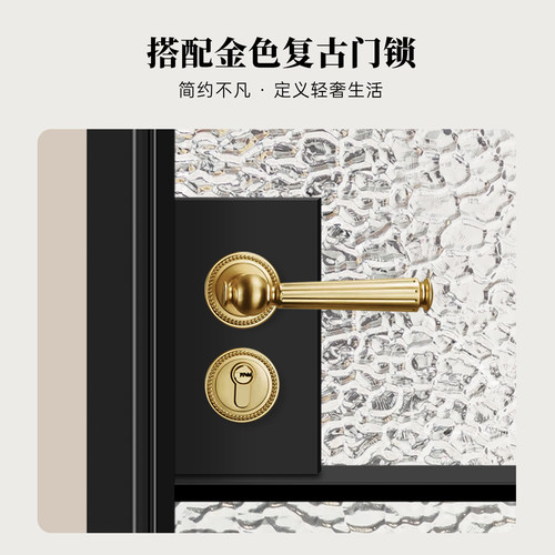 美心厨卫门复古风拱形玻璃门窄边卫生间门厨房门复古卫生间玻璃门 - 图2