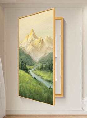 电表箱装饰画竖款大尺寸日照w金山风景画可定制配电箱电闸遮挡挂