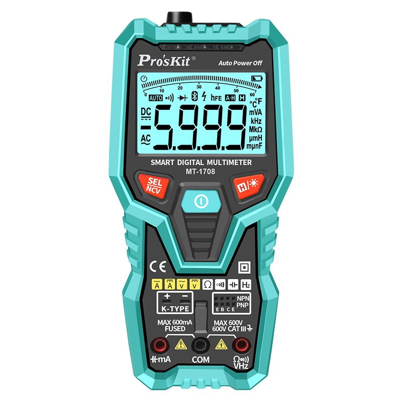 宝工MT-1708高精度全自动量程智能万用表防烧火线NCV交直流电工表 - 图3