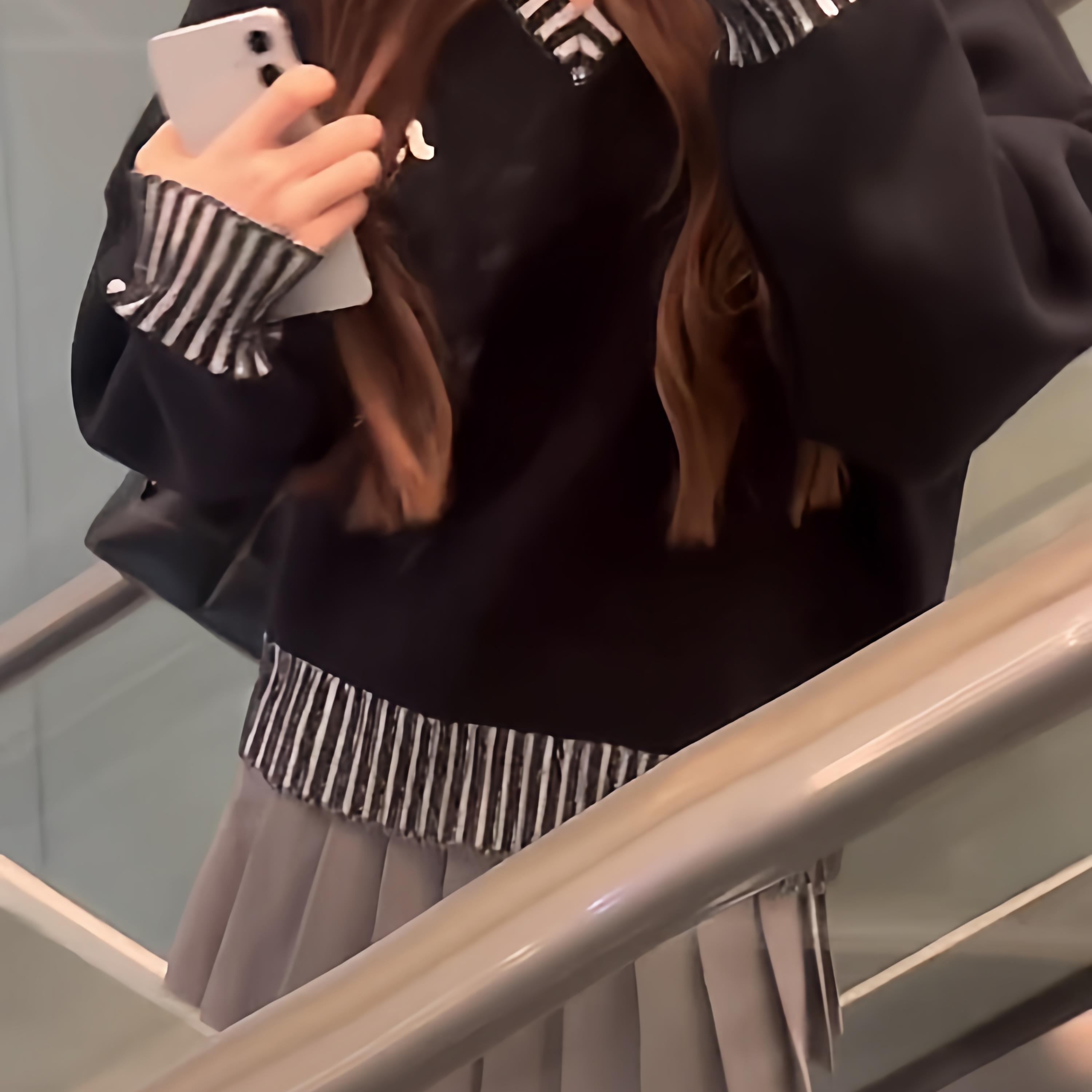 黑色软糯宽松套头内搭可外穿毛衣女秋冬季慵懒松弛高级感毛线上衣 - 图2