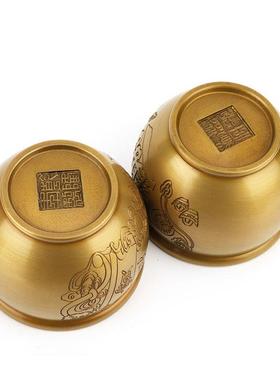 做旧铜缸摆件仿古铜缸百福缸如意缸