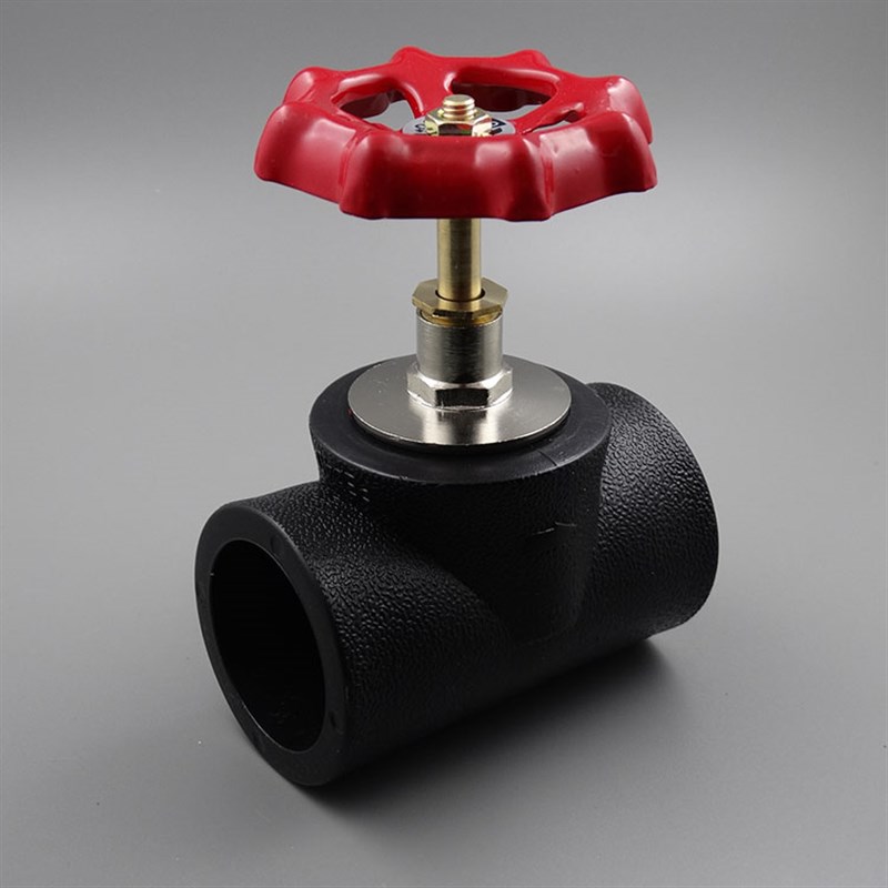 热销PE截止阀20/25/32 pe闸阀75/90/110PE铜杆截止阀HDPE水管配件 - 图2
