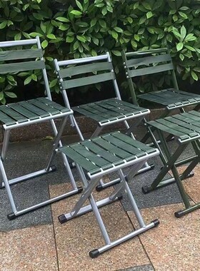 户外折叠马扎靠背椅军工便携成人钓鱼椅凳火车摆摊家用椅子矮凳子