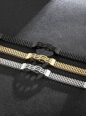 时尚霸气钛钢男士手链 双层双排正反四方链 N钛钢磁铁扣头手链饰