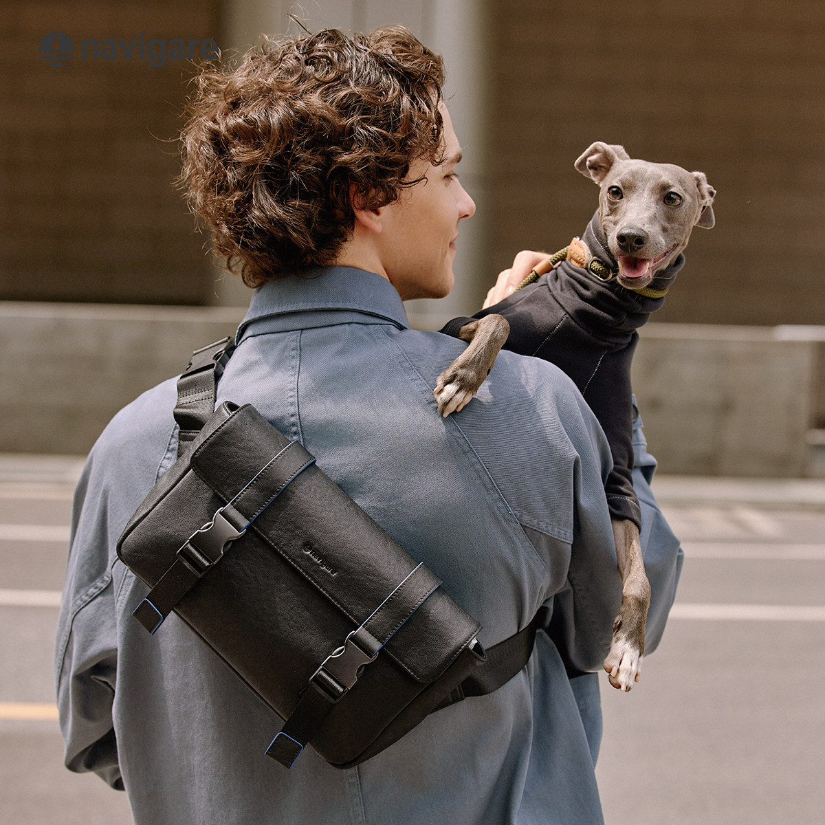 【真皮】Navigare意大利小帆船单肩包男士小众斜挎胸包真皮多功能,淘宝优惠券,粉丝福利购,淘宝优惠卷