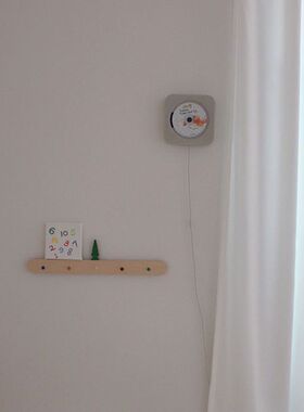 ins风韩版简约风桦木板挂w衣钩玄关实木衣帽架儿童房装饰拍照道具