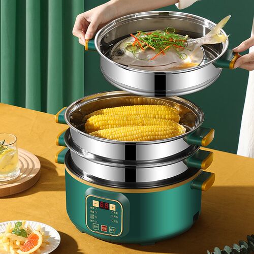 电蒸锅家用多层宿舍多功能三层早餐机大容量全自动蒸煮锅礼品 - 图0