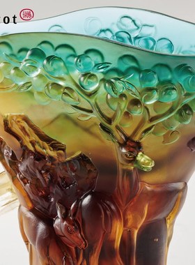 tittot琉园新中式客厅装饰鹿摆件 禄鹿大顺 领导高升长辈生日