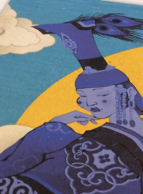 無南WUVNEN蒙古女性人物背景布挂布ins风N卧室宿舍房间酒吧布置床