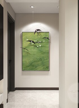 燕子挂饰法式中古风客厅装饰画入户正对门玄关画T现代简约艺术挂
