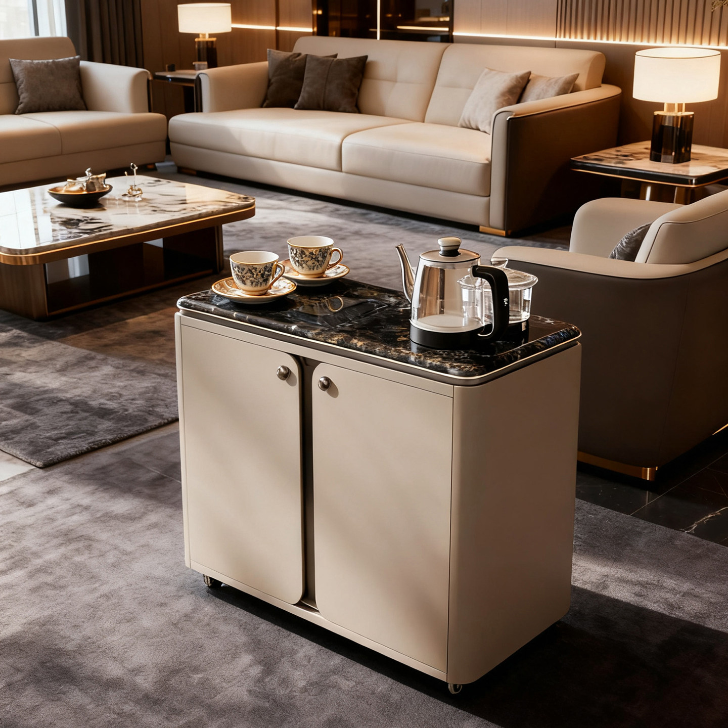 意式极简可移动边几小推车客厅家用沙发边柜泡茶茶几边桌小茶车,淘宝优惠券,粉丝福利购,淘宝优惠卷