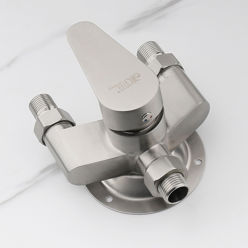 明装混水阀304不锈钢贴墙挂墙式花洒冷热分水阀浴室淋浴冷热龙头,淘宝优惠券,粉丝福利购,淘宝优惠卷