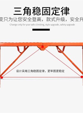日本进口圆管装修马凳加厚折叠便携式移动脚手架施工高凳子可升降